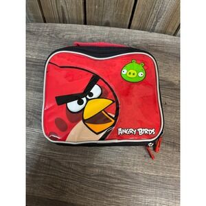Angry Birds Red Bird Green Pig Insulated Lunch Bag Rovio 2011 Red Black Box